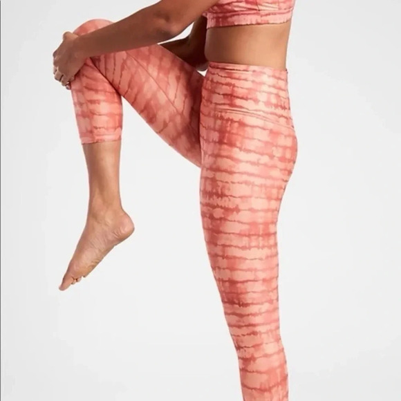 Athleta Elation Printed Capri in dyed orange size M - Picture 1 of 14
